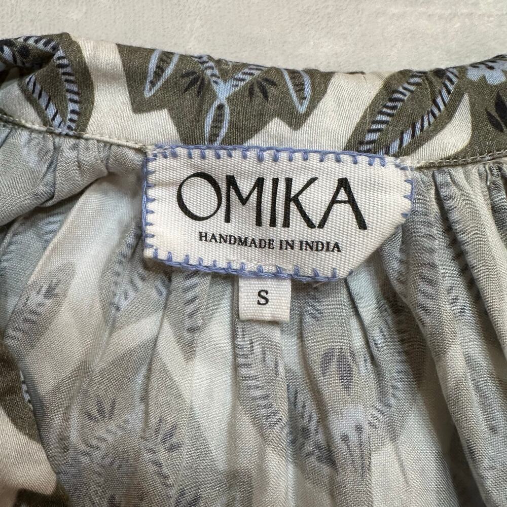 Omika Paisley Boho Mini Dress V Neck 3/4 Sleeve Pockets Size S - Picture 3 of 7